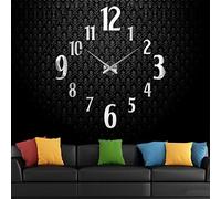 JPXXFM Mirror Wall Clock, 3D DIY Large Wall Clock with Digital Number Silent Wall Watch Personalised Art Stickers Frameless Modern Decorative Clocks for Living Room,c Decoration