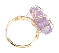 JPXXFM Natural Crystal Womans Chic Finger Amethyst Femmes Split Memorial Gemstone Purple