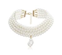JPXXFM Necklaces for Women, Bohemian Necklaces for Women Fashion Jewelry Adjustable Pearl Beads Necklace