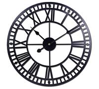 JPXXFM Oversized Wall Clock Silent Non-Ticking Metal Roman Numerals Modern Decorative Wall Clock for Living Rooms, Offices, Bars, Hotels Wall Decoration for Living Room 60CM Gold Decoration