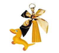 JPXXFM Pendentif teckel avec des glands doux, porte-creux à bowknot pour sacs ou décoration de voiture.