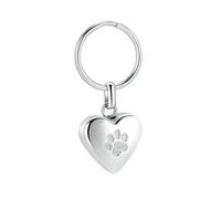 JPXXFM Pet Paw Print Cremation Keychain Heart Ash Memorial Keepsake Pendant Urn Jewelry Stainless Steel