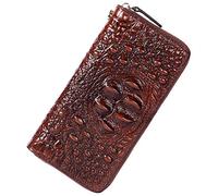 JPXXFM Portefeuille de Crocodile Portefeuilles en Cuir pour Femmes Pourse d'embrayage pour Femmes (1058 Marron), Croco Noir (modèle 91792-1), S