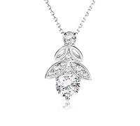 JPXXFM Real D Color VVS1 2ct Moissanite Necklace Pendant 100% Sterling Silver Elegant Leaf Wedding Women's Jewelery