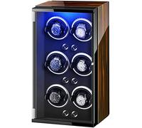 JPXXFM Regarder la boîte en Enrouleur pour 6 Montre Automatique avec des lumières colorées