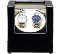 JPXXFM Remontoir de montre automatique,Remontoir de montre automatique Boîte en bois Coque Piano noir Finition avec éclairage LED Moteur super silencieux Double alimentation