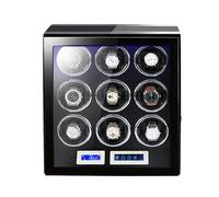 JPXXFM Remontoir pour montres automatiques, boîtier mécanique à remontage automatique, boîtier de rangement pour montres avec écran tactile LCD, moteur silencieux, étui en cuir en fibre de carbone