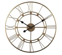 JPXXFM Retro Wall Clock, Silent Non Ticking Vintage Large Black Wall Clock with Roman Numerals, for Living Room Garden Bedroom Kitchen Office Lounge Hotel Garden Decor 60CM Retro Color Decoration