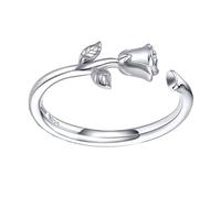 JPXXFM Ring For Women Fashion Ring Rose Motif S925 Silver Elegant and Chic Jewelry for Women