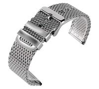 JPXXFM Sangle de montre 20 mm 24 mm Fashion en acier inoxydable Braceuse Bracelet Bande de poignet en argent Boucche à liaison solide Boucle de broche 2 Spring Barres