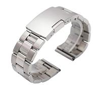 JPXXFM Sangle de montre, bande de métal noir argenté 20 mm 22 mm 24 mm STRAP 316L