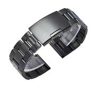 JPXXFM Sangle de montre, bande de métal noir argenté 20 mm 22 mm 24 mm STRAP 316L