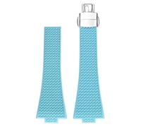 JPXXFM Sangle de montre FKM pour Tissot PRX Series Super Player Convex Men Fluoro Rubber Watch Band avec accessoires de boucle papillon