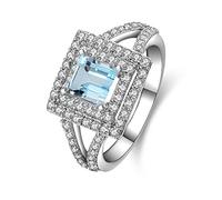 JPXXFM Silver Ring Eternity Silver Topaz Womens Rings Engagement 925 Silver Ring Women