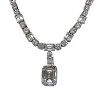 JPXXFM Sterling Moissanite Gemstone Wedding Cocktail Collier pendu bijoux