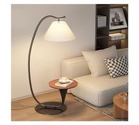 JPXXFM Table Floor Table & Combo with LED Bulb, Bedside Reading, Modern Wood End Table with Floor for Bedroom, Living Room, Office Standing (Brown) Desk