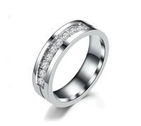 JPXXFM Titanium Steel Zircon Ring Fashion Rhingestone Simple Mariage Engagement de mariage Anniversaire Rings de doigt pour les hommes Amateur