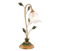 JPXXFM Verre de lampe à fleurs antiques à côté des lampes de table stand de nuit rural clair, table de chevet de bureau floral rétro (1ALIGHT)