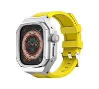JPXXFM Watch Band Mod Kit Metal Case Band , pour une couverture métallique ultra 49 mm et une sangle de silicone , pour les bracelets de remplacement Iwatch Ultra 49 mm