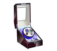 JPXXFM Watner Watch Winner pour 2 Montres automatiques 3 Rangement Blue LED Light Piano Paint Adaptateur AC extérieur et Batterie Motor de Montre à Moteur Silencieux Alite Boîte de Rangement