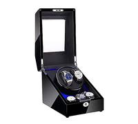 JPXXFM Watner Winder Automatic Watch Winder 2 3 Watch Windder Box Paint Paint Finition avec des oreillers de Montre Doux LED LED Bleu