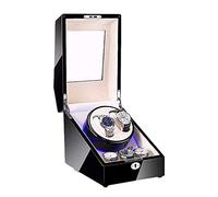 JPXXFM Watner Winder Automatic Watch Winder 2 3 Watch Windder Box Paint Paint Finition avec des oreillers de Montre Doux LED LED Bleu