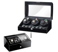 JPXXFM Watner Winder Automatic Watch Winner pour 6 Watch Windrs 7 Places Espaces Rotation Montres Rangement Affichage Enrouler Boîte de Montre mécanique en Bois Selon Auto