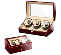 JPXXFM Watner Winder Automatic Watch Winner pour 6 Watch Windrs 7 Places Espaces Rotation Montres Rangement Affichage Enrouler Boîte de Montre mécanique en Bois Selon Auto