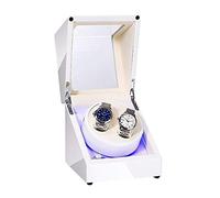 JPXXFM Wind Winder White Double Watch Boîte pour Une Montre Automatique à ladche intégrée LED Peinture DE Piano EXTÉRIEUR Dual PLUSSION Moteur SILT
