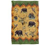 Jq Licensing - CF-JP Tribal Lodge Hunting Animals Plaid Ultra Doux au Toucher Soyeux - 91 x 147 cm