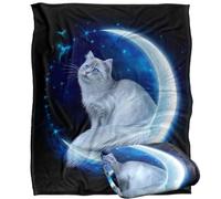 Jq Licensing - en Cat in The Moon Plaid Ultra Doux au Toucher Soyeux - 152 x 127 cm