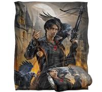Jq Licensing - en Night Hunter Ravens Plaid Ultra Doux au Toucher Soyeux - 152 x 127 cm
