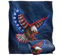 Jq Licensing - James Piazza American Flag Eagle Plaid Ultra Doux au Toucher Soyeux - 152 x 127 cm