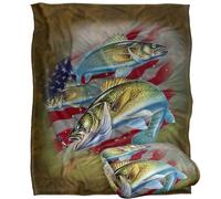 Jq Licensing Patriotic Walleye American Flag Silky Touch Super Soft Throw Blanket 152 X 127 Cm
