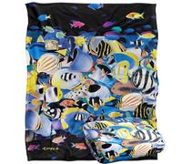 Jq Licensing - Royce Mcclure Night Dive Tropical Fish Plaid Ultra Doux au Toucher Soyeux - 152 x 127 cm