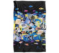 Jq Licensing - Royce Mcclure Night Dive Tropical Fish Plaid Ultra Doux au Toucher Soyeux - 91 x 147 cm