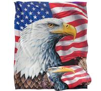 Jq Licensing - Royce Mcclure Rocheets Rouge Glare American Flag Eagle Plaid Ultra Doux au Toucher Soyeux - 152 x 127 cm