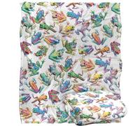 Jq Licensing - Royce Mcclure Sticky Fingers Frog Pattern Plaid Ultra Doux au Toucher Soyeux - 152 x 127 cm