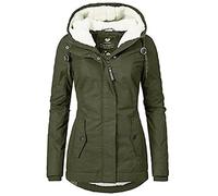 JQAM Manteau d'hiver en Coton épais for Femmes, Parka Coupe-Vent, Manteau matelassé, col en Fourrure, Veste Longue à Capuche for Femmes for Noël et l'hiver (Color : ArmyGreen, Taille : L)