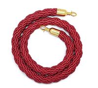 JQGADL Corde Torsadée De Poteau De 1/1.5/2/2.5/3M Cordes De Barrière Queen Tressées en Chanvre, Cordes De Barrière avec Crochets pour Hôtel, Concerts, Théâtre,2.8cm(Size:2.5M,Color:Rouge)