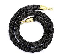 JQGADL Corde Torsadée De Poteau De 1/1.5/2/2.5/3M Cordes De Barrière Queen Tressées en Chanvre, Cordes De Barrière avec Crochets pour Hôtel, Concerts, Théâtre,2.8cm(Size:2.5M,Color:Noir)