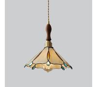 jqgxfc Lustre de Bar Chinois en Laiton et Verre, Lampe Suspendue de Chevet pour Chambre à Coucher, Source de lumière E27, îlot de Cuisine, Salon, Bureau, Lampe Suspendue à tête Unique
