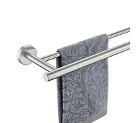JQK TB100L12-BN Barre Porte-Serviettes Double en Acier Inoxydable 304 de 30,5 cm d'épaisseur pour Gants de Toilette et essuie-Mains, Support Mural brossé, Longueur Totale de 38,1 cm, Porte-Serviettes