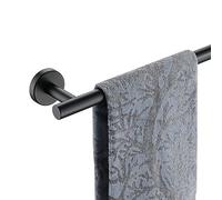 JQK TB110L9-PB Barre Porte-Serviettes Noire en Acier Inoxydable 304 de 22,9 cm d'épaisseur 0,8 mm, Support Mural Noir Mat, Longueur Totale 30,5 cm