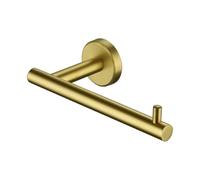 JQK TPH100-BG Support de Papier Toilette doré 12,7 cm en Acier Inoxydable 304 Épaisseur 0,8 mm Fixation Murale Laiton brossé