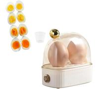 JQLLOJDS Cuiseur vapeur électrique pour œufs à la coque, capacité de 2 œufs, cuiseur à œufs électrique, minuterie électrique, chaudière à œufs amovibles, pour ustensiles de cuisine (blanc)