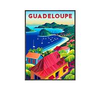 JQNDDP Guadeloupe Voyage Affiche Ville Paysage Toile Peinture Guadeloupe Voyage Imprime Abstrait Mur Art Esthétique Image pour La Décoration Intérieure 50x70cmx1 No Frame, 50 x 70 cm