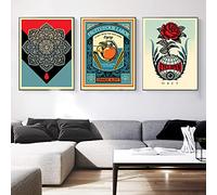 JQNDDP Shepard Fairey Affiches Abstrait Toile Mur Art Shepard Fairey Imprime Rétro Rue Peinture Esthétique Image pour La Décoration Intérieure 50x70cmx3 No Frame