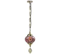 JQQJZLC 1 Light Globe Mosaic Pendant Light, Bohemian Decorative Plafond Pendant Lampe pour Salle à Manger Bar Salon Hôtel, Chandelier en Verre