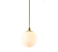 JQQJZLC 1 Lumières Lumières Pendantes du Globe Moderne Éclairage de Pendentif de Restaurant du Milieu du siècle avec Un Abat-Jour en Verre Blanc Globe pour Le Salon de Salon